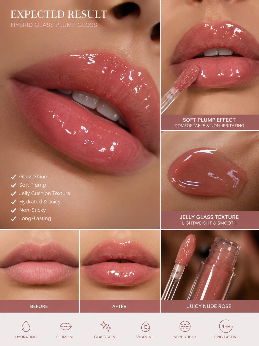 SEEN® Glass Jelly Lip Gloss - K-Beauty Ultra Glossy Lip Gloss